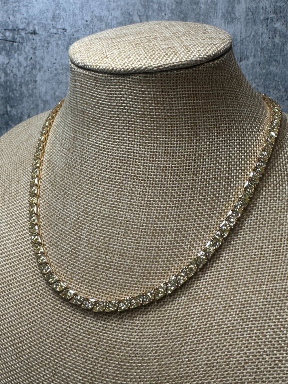 Ross Simons gold over sterling CZ stone tennis necklace 18 inches